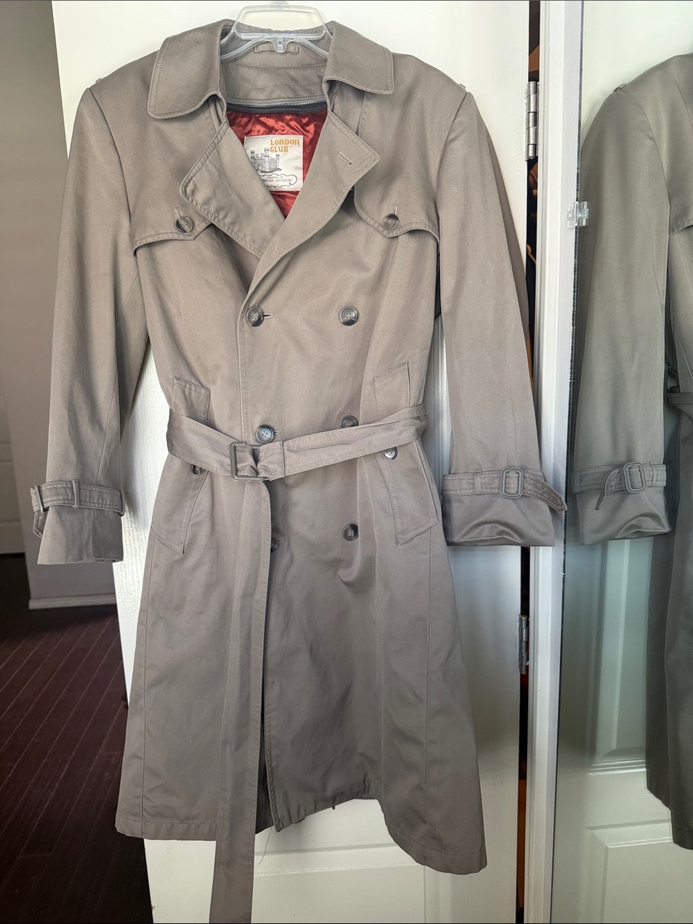 The London Club Men's Trench Coat - Gray